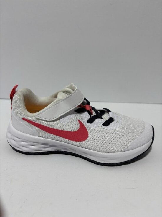 Nike Big Kids’ Revolution PS 6, White Sneakers, Boys’ Size 12 - Picture 1 of 5
